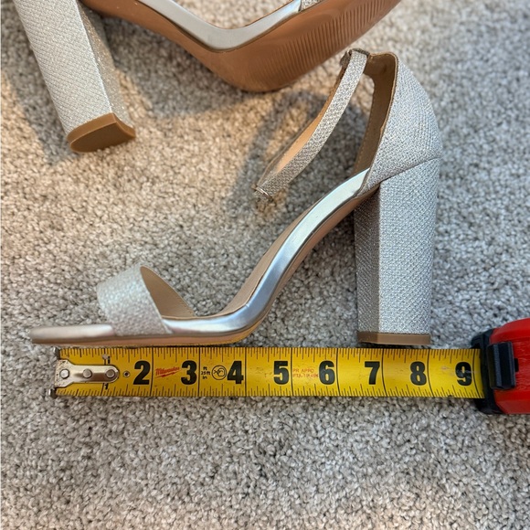 Silver Sparkly Ankle Strap Heels – Size 7.5 - Picture 8 of 8